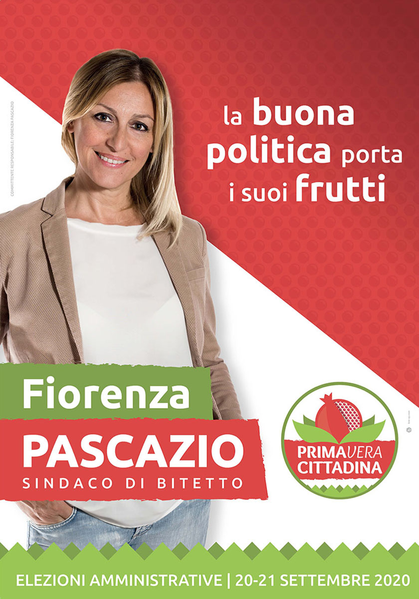 PrimaVera Cittadina con Fiorenza Pascazio sindaco manifesto con Logo